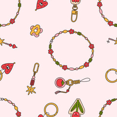 Pattern with handmade jewelry