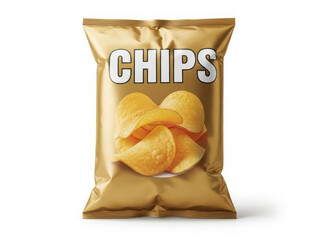 Bag of golden potato chips