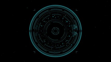 Round hud elements in a science fiction design for space and future applications in technology and web design - Powered by Adobe