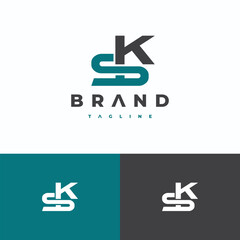 monogram letter SK logo
