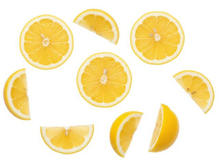 Fresh lemon slices arrangement