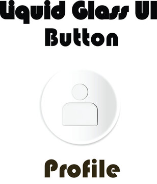 3d liquid glass profile button for ui and ux design
