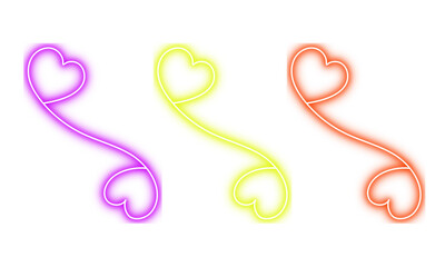 Obraz premium Abstract vibrant heart shapes pattern with colorful purple, yellow, and red elements