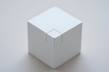 Fototapeta premium White cube with small opening on the front side