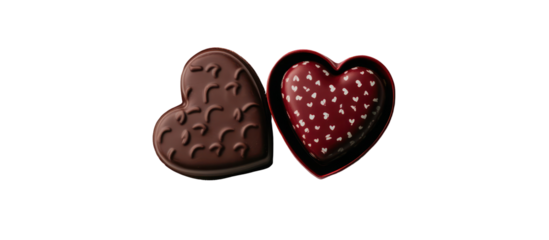 Valentines Day Japan friendship chocolate packaging modern minimal on transparent background