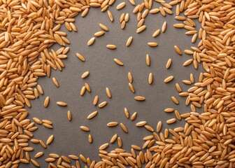 Abundant Brown Rice Grains Arranged in a