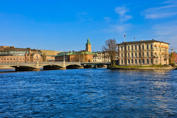 Fototapeta premium Sweden Stockholm city view on a sunny summer day