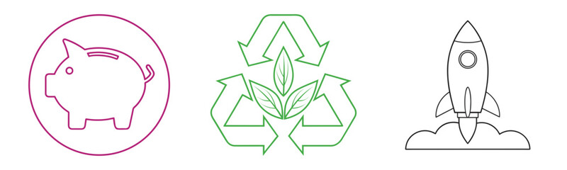 Simple Finance Growth Icons