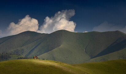mountain landscape with clouds