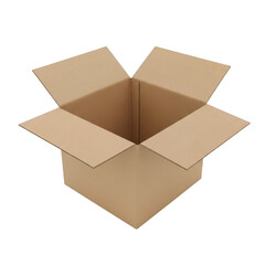 Open cardboard box ready for packing and moving items simple design