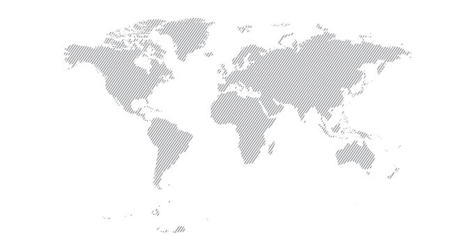 World map vector on white background