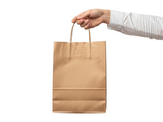 Hand Holding Brown Paper Shopping Bag  Shopping Concept