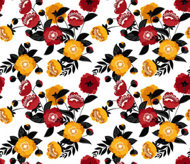 Seamless abstract pattern. Flowers pattern design.