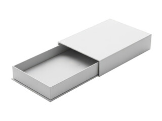 Open white rectangular box with lid off simple minimalist design
