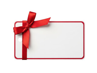 Red Ribbon Decorated White Frame Gift Card Template Design Element