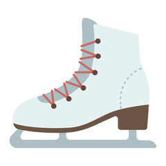Figure Skate Illustration with Laces Flat Illustration