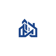 Abstract Real Estate Illustration Featuring Geometric Shapes and Bold Lines