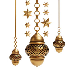 Traditional Ramadan Lantern With Candle Light Isolated Transparent Background