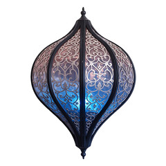 Traditional Ramadan Lantern With Candle Light Isolated Transparent Background