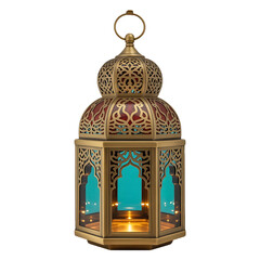 Traditional Ramadan Lantern With Candle Light Isolated Transparent Background