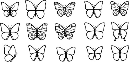 Monochrome Butterfly Species Collection
