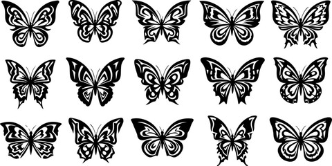 Monochrome Butterfly Species Collection