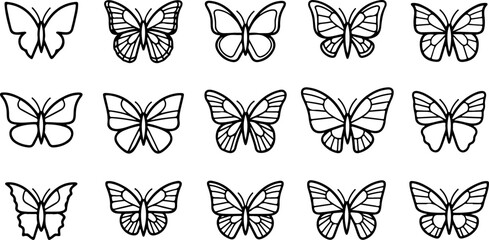 Monochrome Butterfly Species Collection