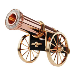 Golden Ramadan Cannon Crescent Moon Islamic Decoration Isolated Transparent Background