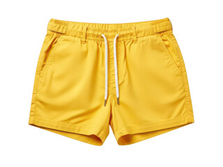 Bright Yellow Swim Shorts with Drawstring Waist for Summer Beachwear