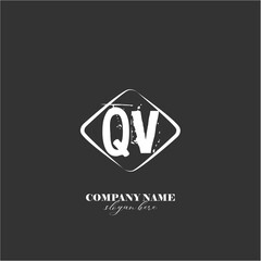 Vector QV illustration of a logo for a company background abstract