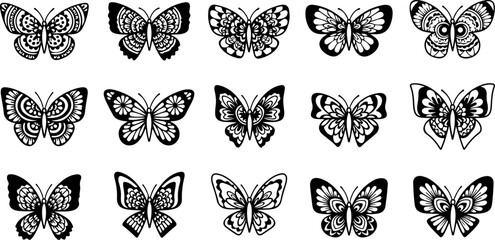 Monochrome Butterfly Species Collection