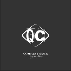 Vector QC illustration of a logo for a company background abstract