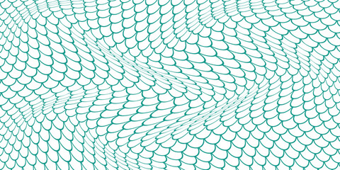 simple teal fish scale wave pattern for banner poster background. © kowsar