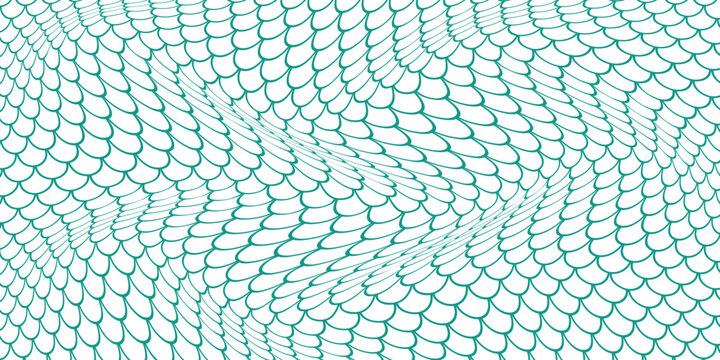 simple teal fish scale wave pattern for banner poster background.