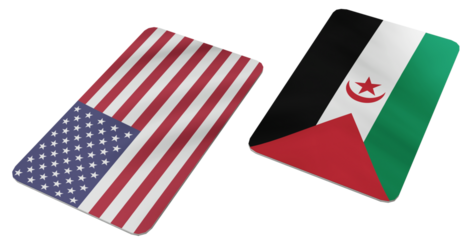 United States and Sahrawi Arab Democratic Republic Flags Displayed Together