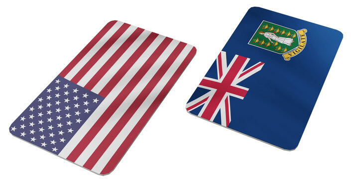 Flags of the United States of America and the British Virgin Islands Presented Side by Side, Symbolizing International Relations and Partnership