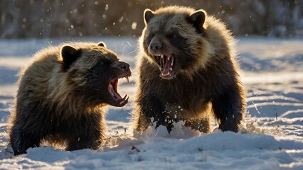 brown bear in the snow