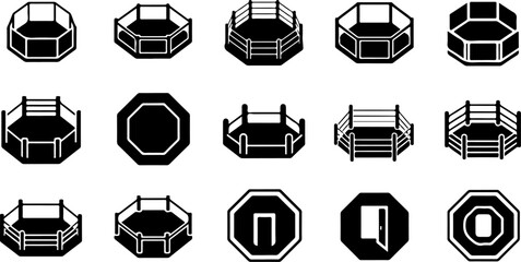 Professional Boxing and Martial Arts Stance Silhouettes