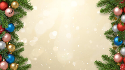 christmas background with christmas tree and decorations