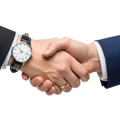 Close Up of Two Businessmen Shaking Hands After Successful Deal Agreement isolated on transparent background