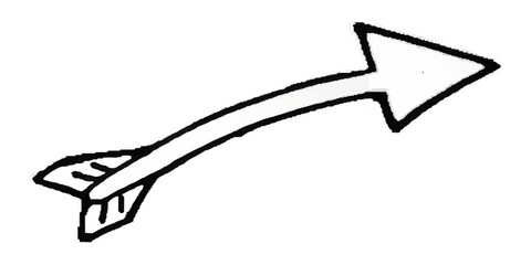 Long curved DEEP BLACK hand drawn arrow