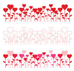 vector illustration of a set of hearts