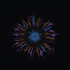 Fractal starburst radiates symmetry in vivid blue and purple hues