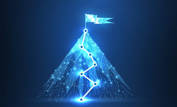 Digital mountain route. Digital technology transformation, overcoming difficulty