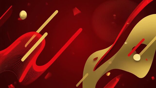 Stylized fireworks animation, festive Asian style