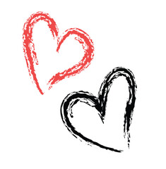 sketch of a red heart