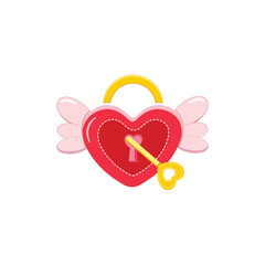 red heart with golden ribbon