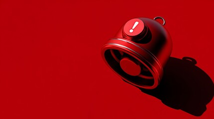 Red Alarm Bell with Exclamation Mark Symbol and Copy Space alert warning photo