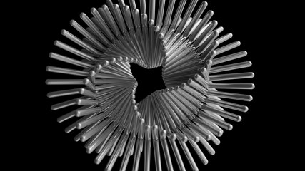Spiral structure of  metal rods
