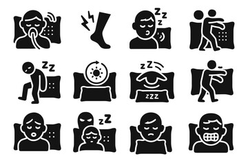 Detection rhythm restless pillow smart vector snoring icon circadian icons symbol sleep